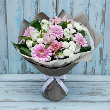 Букет цветов из:  Герберы, Альстромерии и Хризантемы #REPLACE_PRED# Березанской
