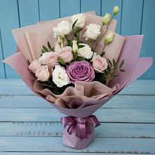 Букет Легкое дыхание в Березанской Букет цветов из: Розы и Лизиантусы в Березанской