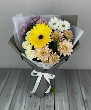 Букет цветов из:  Розы, Герберы и Хризантемы в Березанской