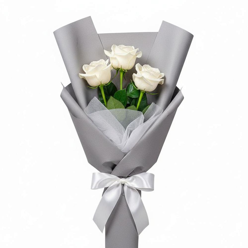 Букет 3 белые розы в Березанской Букет 3 белые розы в Березанской
