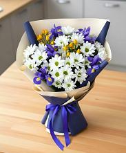Букет цветов из:  Розы, Ирисы и Хризантемы #REPLACE_PRED# Березанской