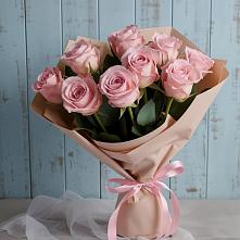 9 розовых роз в Березанской Букет цветов из:  Розы в Березанской