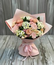 Букет цветов из:  Гвоздики, Розы и Хризантемы в Березанской