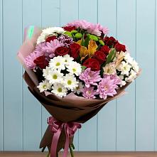 Букет цветов из:  Розы, Хризантемы и Альстромерии в Березанской