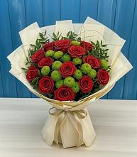 Букет цветов из:  Розы и Хризантемы в Березанской