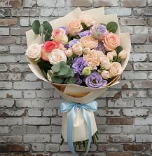 Букет Феерия в Березанской Букет цветов из: Розы, Лизиантусы и Гвоздики в Березанской